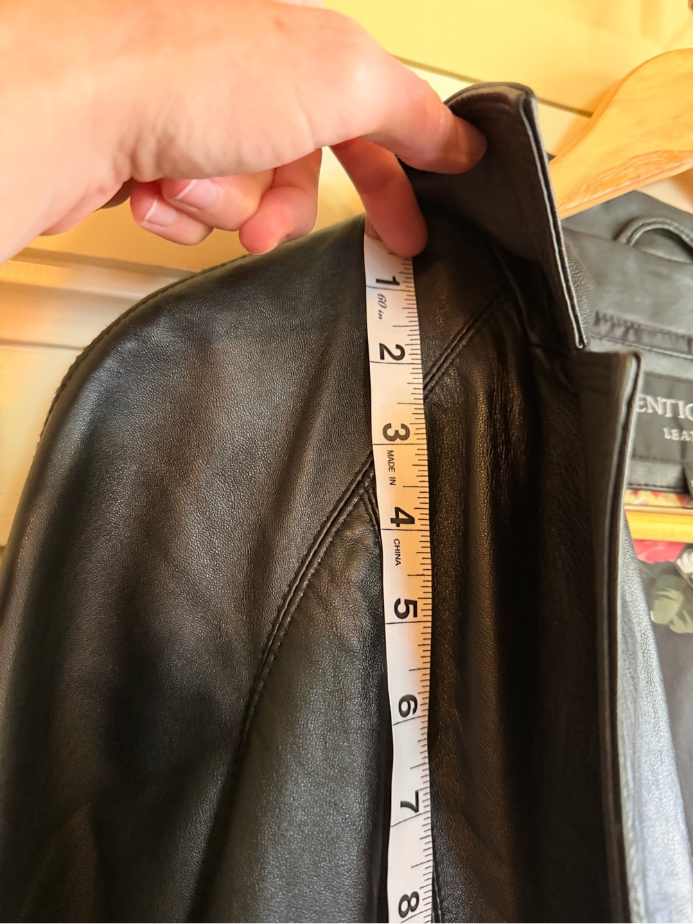 Women's Black Leather Trench Coat - Picture 5 of 5